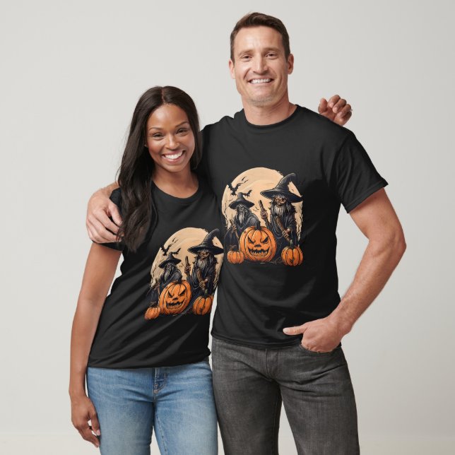 Sorcière et Citrouille Demon Halloween T-Shirt (Unisexe)