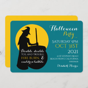 Sorcière et Lune Magic Spell Party Invitation