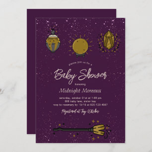 Sorcière Halloween Baby shower Invitation