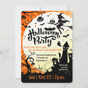 Sorcière, Halloween Party, Potluck Invitation