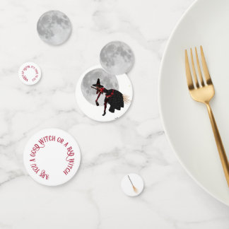 Sorcière ivre sur table de balai volant Confetti