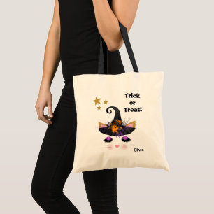 Sorcière Kitty Visage Halloween Trick ou Sac fourr
