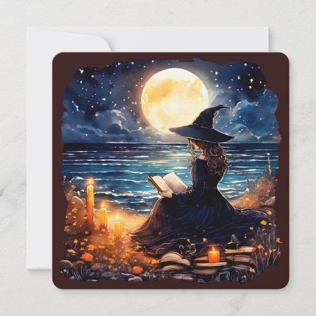 Sorcière lire un livre - Wicca Halloween 1 (Devant)