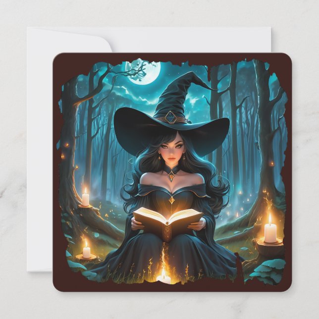 Sorcière lire un livre - Wicca Halloween 2 (Devant)