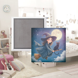 Sorcière mignonne Avec Aimant Chat