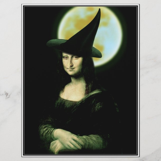 Sorcière Mona Lisa Halloween Pleine Lune (Devant)