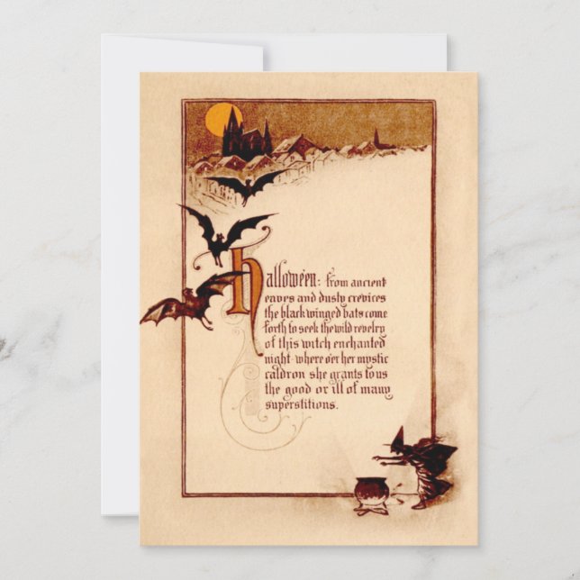 Sorcière Pleine lune chauve-souris Cauldron (Devant)