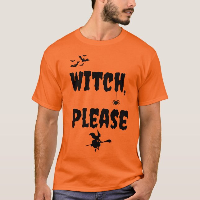 "Sorcière s'il vous plaît" T-shirt Halloween (Devant)