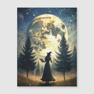 Sorcière sous la pleine lune, nuit enchantée
