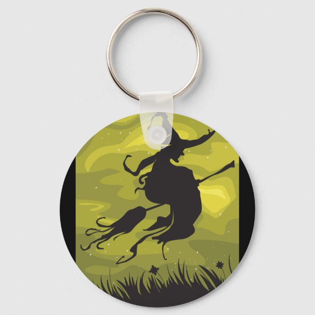 Sorcière sur un porte-clés balai (Recto)