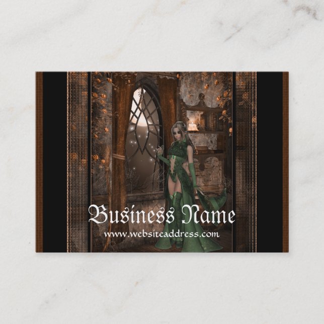 Sorcière verte par fenêtre Imaginaire Cartes de vi (Devant)