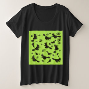 Sorcière volante parmi les étoiles à Halloween nui