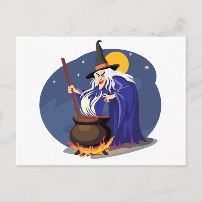 Sorcières brasser la carte postale Halloween (Devant)