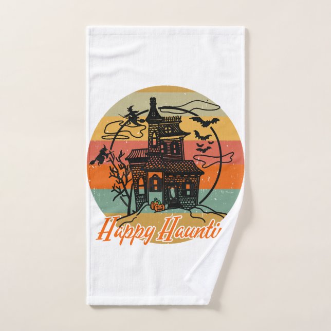 Sorcières de Bonne Chasse Vintage Retro Halloween (Serviette à main)