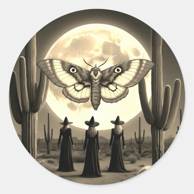 Sorcières du désert et papillon lunaire - Sticker  (Devant)