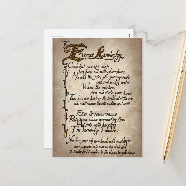 sorcières éffrayantes épell Halloween Carte postal (Devant/Arrière en situation)