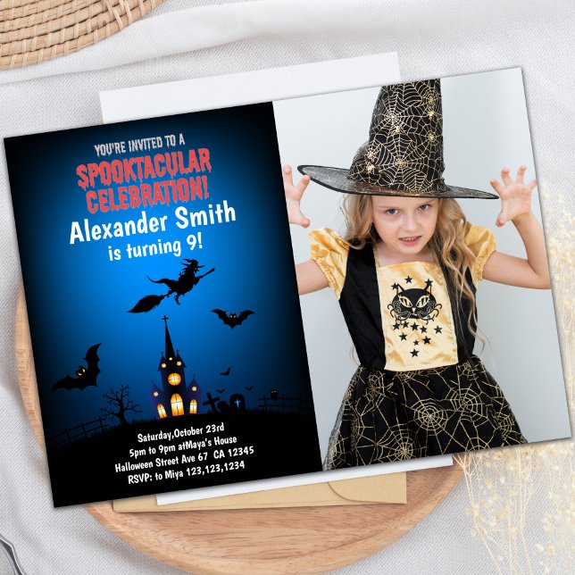 Sorcières Invitations Halloween avec photo (Witches Halloween Invitations with photo)