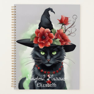 Sorcières Noir Chat Fleur Rouge Magique