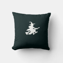 Sorcières sur Coussin de Jet en Noir