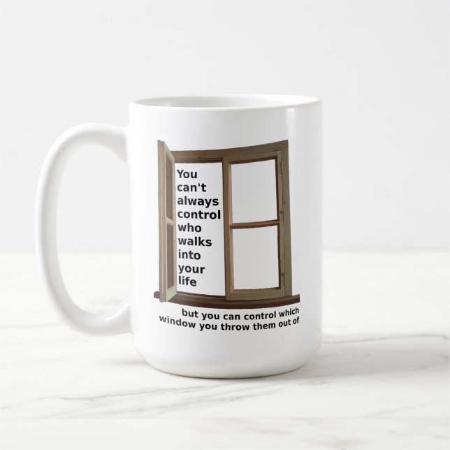Sortez De La Fenêtre Drôle Mug (Gauche)