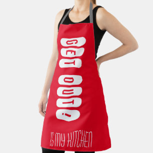 Sortez de mon tablier rouge de cuisine