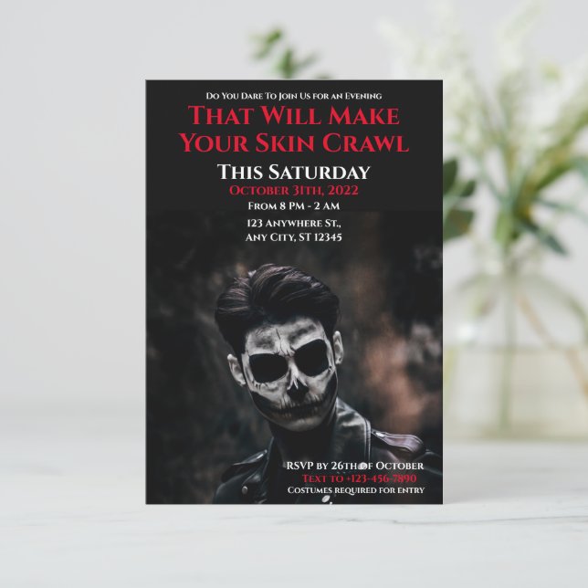 Sortez de votre cri Invitation de la fête d'Hallow (Debout devant)