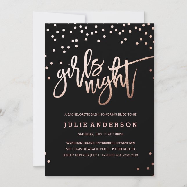 SORTIE DES FILLES // BACHELORETTE Invitation PARTI (Devant)