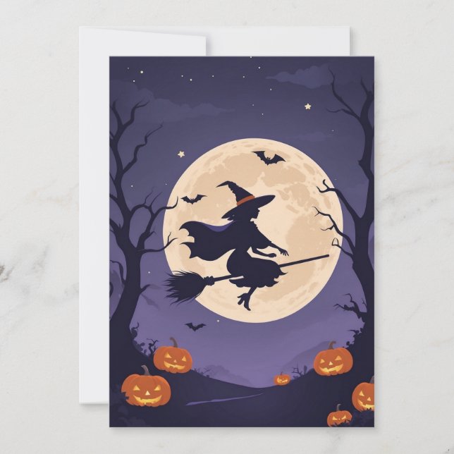 Sortilège de sorcière – Carte de vœux d'Halloween (Devant)