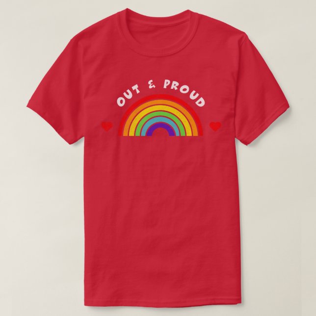 Sortir Et Fière Tshirt LGBT Pride LGBTQ Supporter  (Design devant)