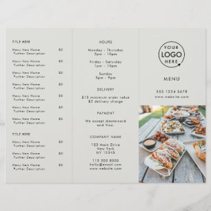 Sortir Menu photo du logo gris du restaurant