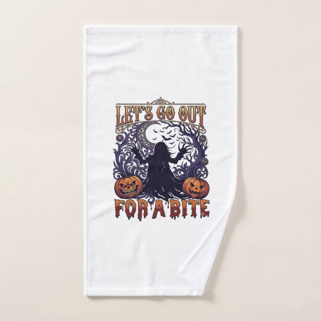 Sortons Mordre Fantômes Citrouilles Chauves-Souris (Serviette à main)