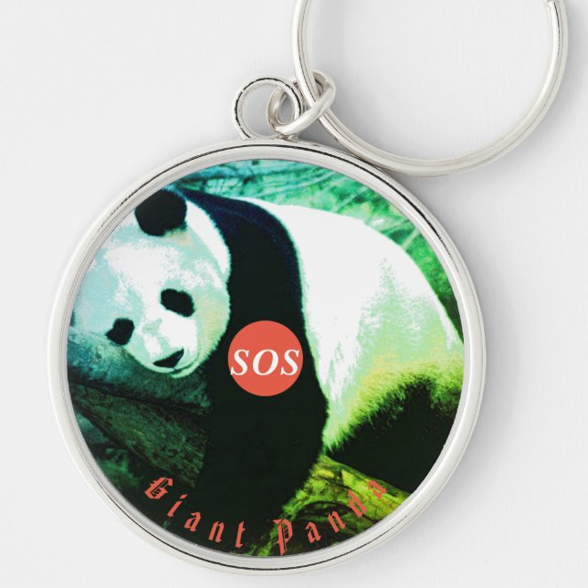 SOS Giant Panda Porte-clés rond premium - grand (Devant)