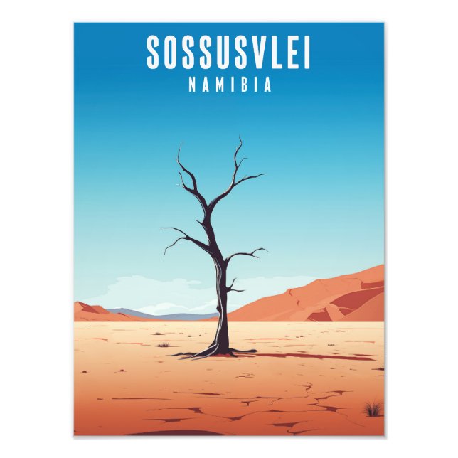 Sossusvlei Namibia - Vintage Poster - Illustration (Devant)