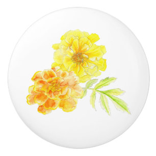 Soucis jaune, poignée orange de bouton de tractio