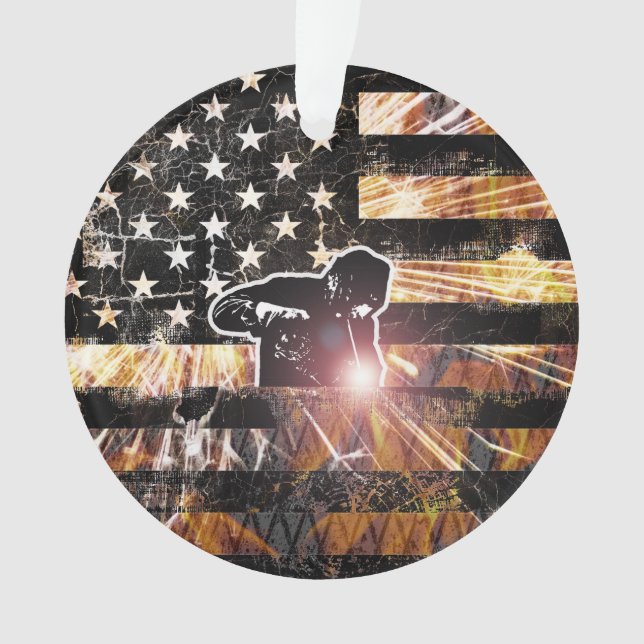 Soudage des étincelles et flammes (devant)