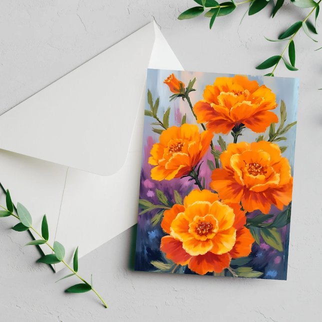 Soudeurs Orange | Carte Aquarelle Fleur d'Octobre (Créateur téléchargé)
