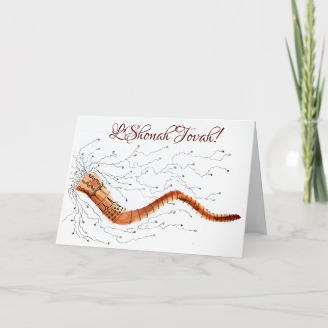 Souffler visuellement la carte de voeux Shofar (Devant)