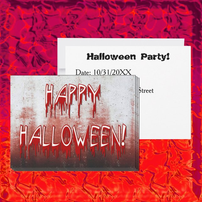 Souffrir d'Halloween heureux sang tendu Invitation (Suffering Happy Halloween Blood Stained Invitation)