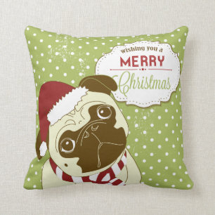Souhait de carlin de KRW vous un coussin de Joyeux