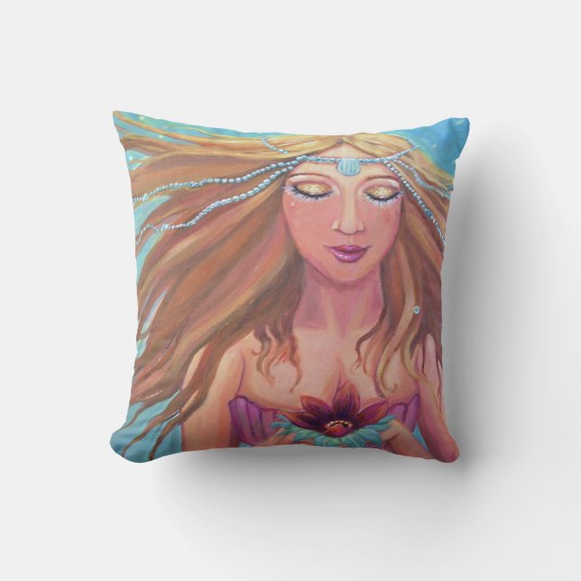 Souhait de sirène - coussin - par art de Susan (Recto)