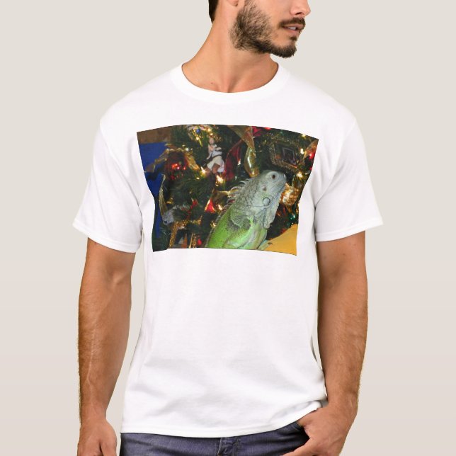 Souhait d'iguane vous un T-shirt de Joyeux Noël (Devant)