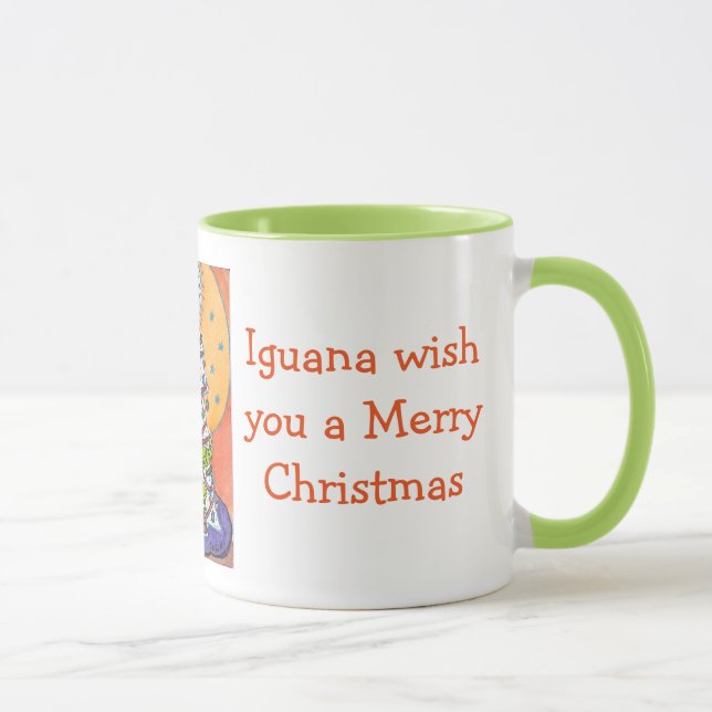 Souhait d'iguane vous une tasse de Joyeux Noël (Droite)