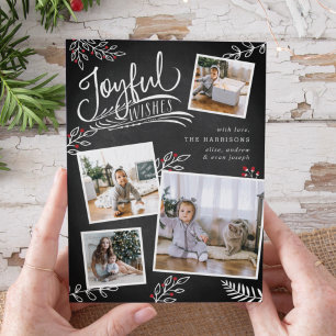 Souhait joyeux Carte de collage photo de Noël