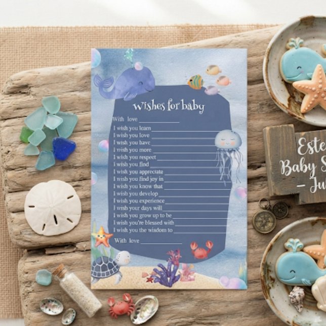 Souhait pour bébé sous la mer créature bleue migno (Créateur téléchargé)