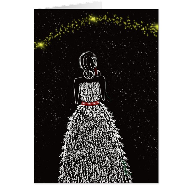 Souhait sur la carte de voeux d'étoile d'hiver d'A (Devant)