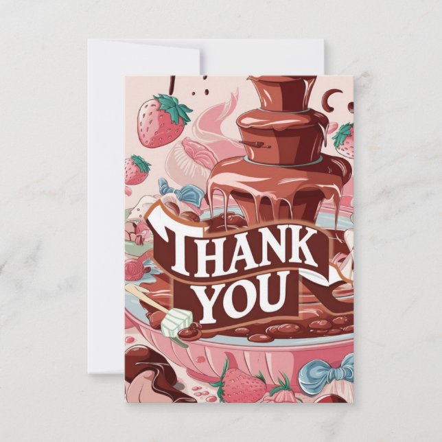 Souhaite carte de remerciements de chocolat aux fr (Devant)
