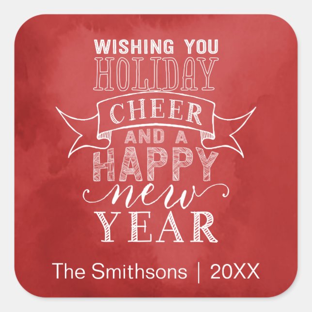 Souhaitez-vous la fête de Noël | Sticker en aquare (Devant)