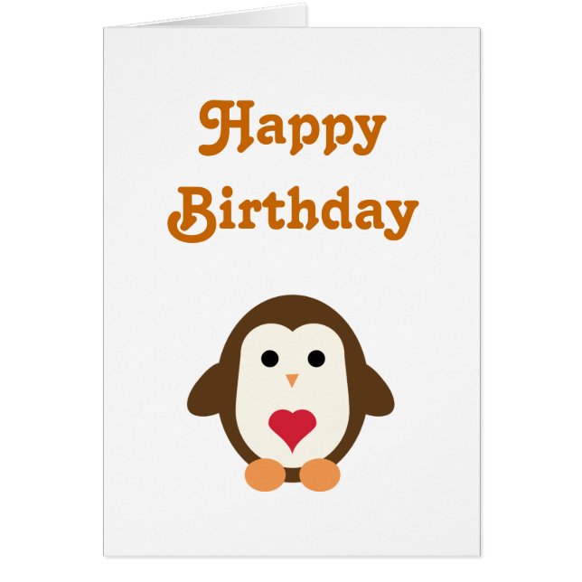 Souhaits d'anniversaire d'amour de pingouin (Devant)
