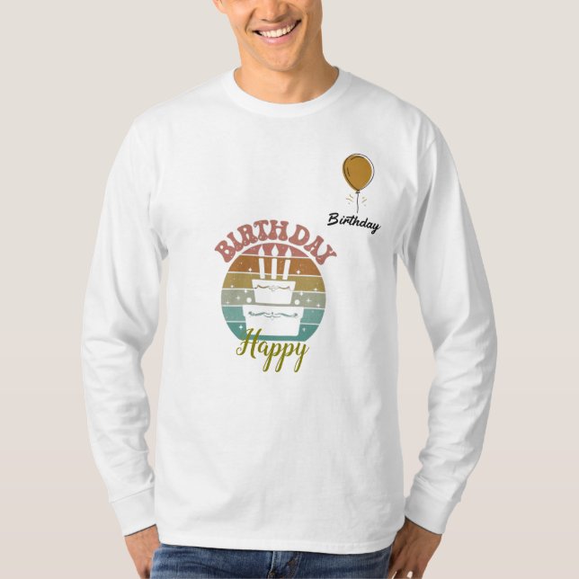 Souhaits d'anniversaire personnalisés T-shirt brod (Devant)