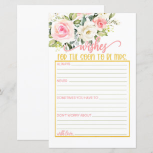 Souhaits pour le Bientôt être Mme - Rose Floral &